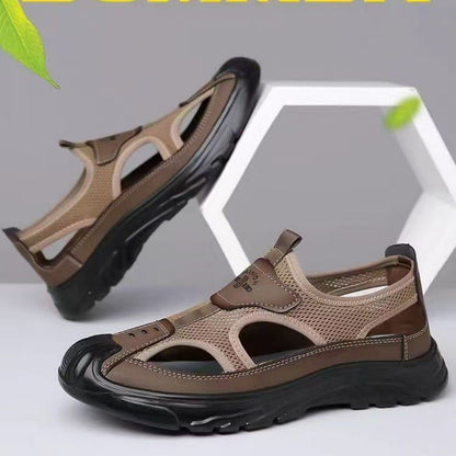 Summer sandals mesh cloth head breathable Shoes hollow-out outdoor casual all-match non-slip sandals