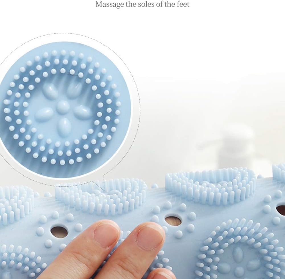 Shower Mat, Round Shower Stall Mat, PVC Bathtub Mat, Non Slip Bath Mat with Suction Cups and Drain Holes, Machine Washable for Bathroom Bathtub Swimming Pool