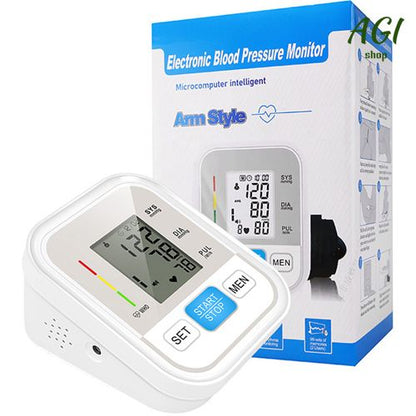 Upper Arm Blood Pressure Monitor Voice Broadcast Measurement Tool Portable LCD Digital Tonometer Sphygmomanometer Tensiometer Heart Rate Pulse Meter Health Care BP Monitor