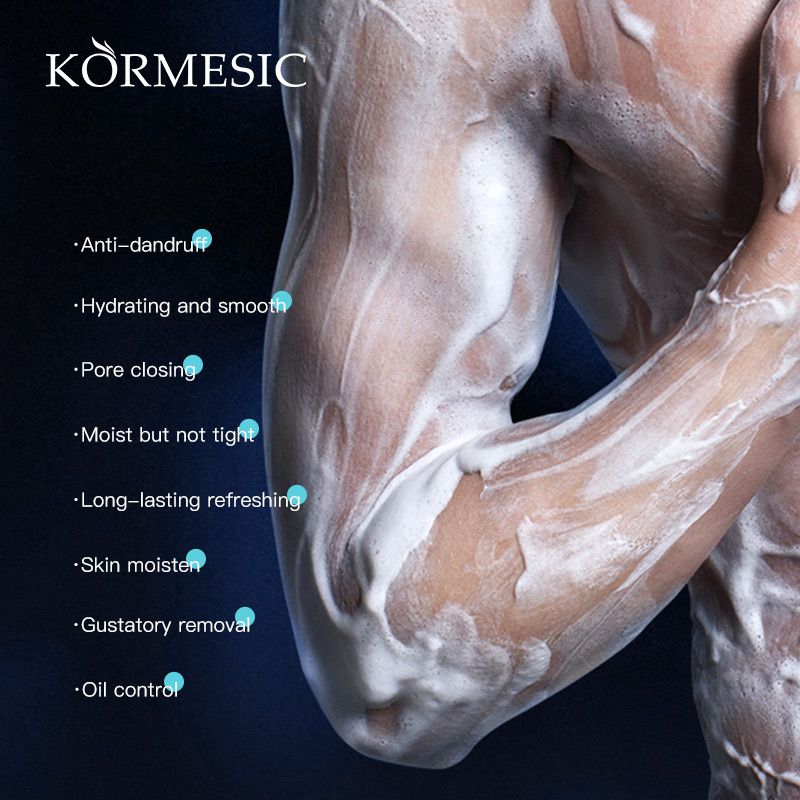 520ml Men's 3-in-1 Shower Gel, Shampoo & Face Wash | Multi-Purpose Body Wash with Micron-Level Foam to Eliminate Stickiness & Sweat Odor for Soft, Smooth Skin Oil control