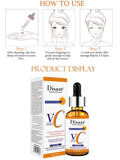 Disaar Vitamin C & Hyaluronic Acid Face Serum Whitening & Moisturizing Facial Care