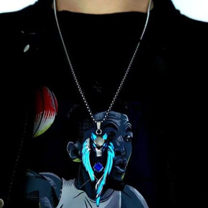 Glow Wolf Necklace Totem North Pole Wolf King Glow Necklace Pendant Handsome Retro Hip Hop Street Fashion