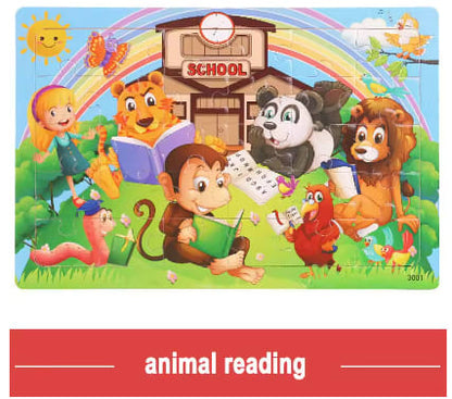 Logic Thinking Intellectual Wooden Game Puzzle Jigsaw Animal Vehicle Cartoon Early Educational Toys For Kids Children Gift