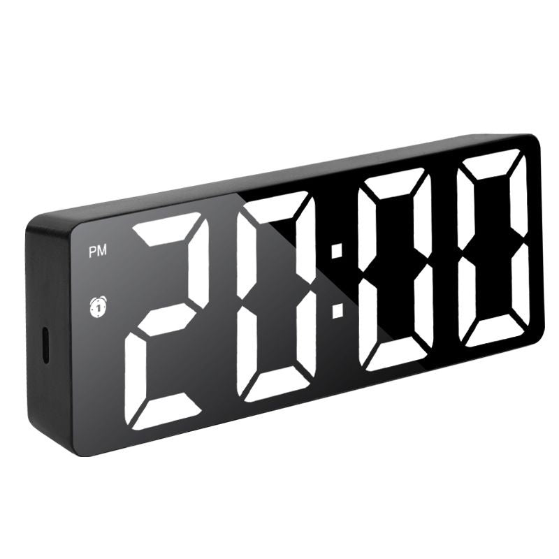 LED mirror colorful clock voice controlled intelligent Alarm clock USB battery dual-use alarm clock for students household