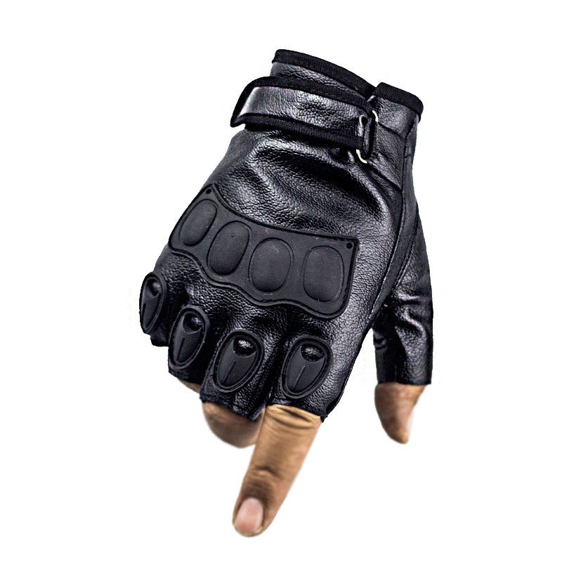 Gloves & Mittens Gloves & Mittens Black PU Leather Fingerless Gloves Solid Female Half Finger Racing Moto black one size