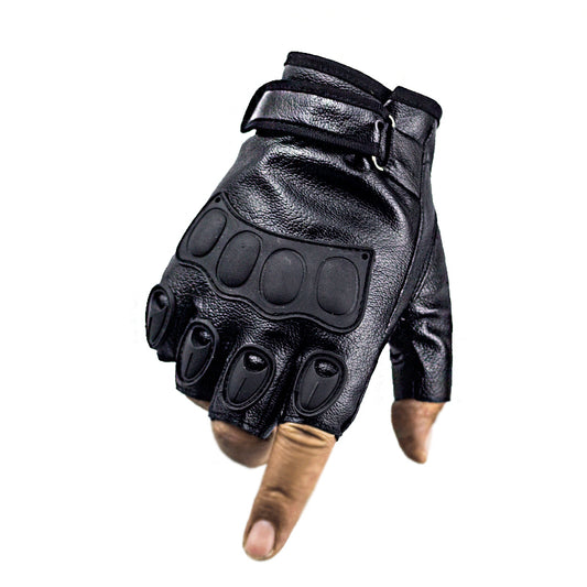 Gloves & Mittens Gloves & Mittens Black PU Leather Fingerless Gloves Solid Female Half Finger Racing Moto black one size