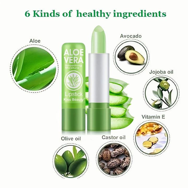 Aloe Vera Moisturizing Lipstick Lasting Nutritional Repair Lipsticks Anti Drying Color Changing Waterproof Natural Lip Care