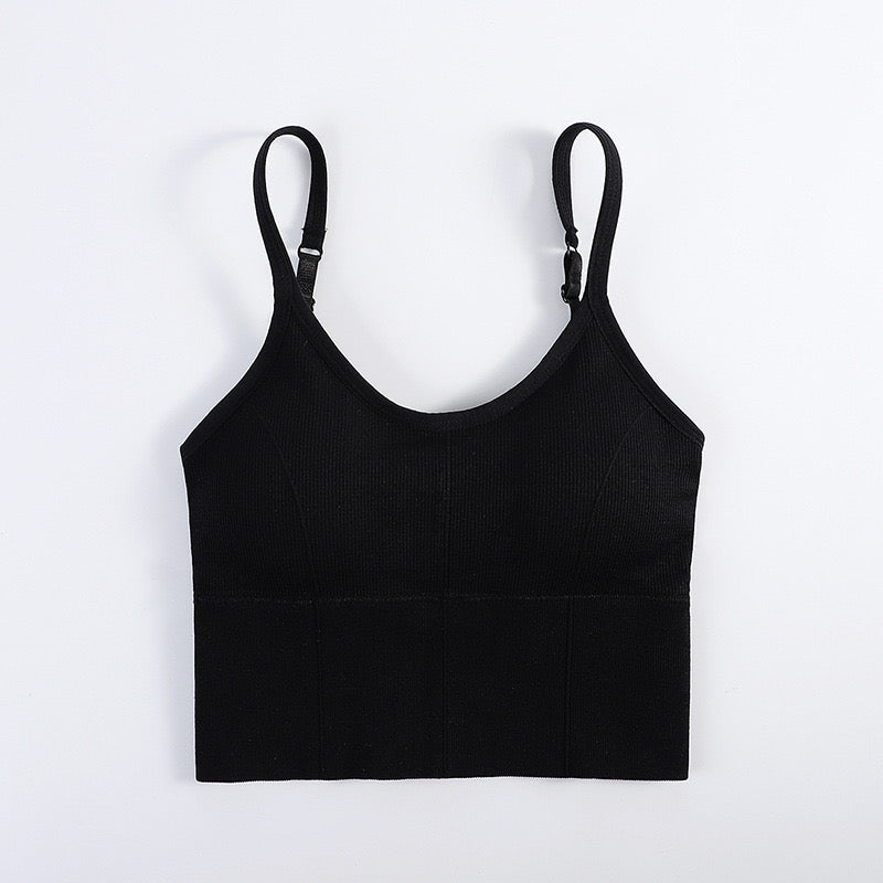 Women Wireless Bra Women Sling Solid Vest With Pad Girls Tube Top U Type Back Seamless Tank Crop Top With Removable Padded Wirefree