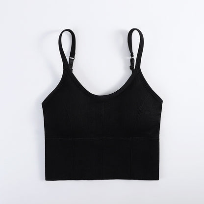 Women Wireless Bra Women Sling Solid Vest With Pad Girls Tube Top U Type Back Seamless Tank Crop Top With Removable Padded Wirefree