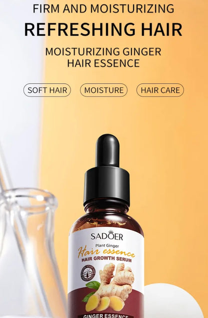 Sadoer Ginger Hair Growth oil Serum Ginger Essence Hair Care Serum Hair Growth Based Product, Effective in Hair Growth,Moisturizing Softening Forked Hair, with Scalp care