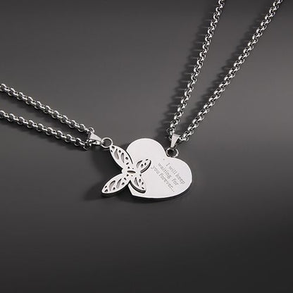 2 pcs/sets new stainless steel O-line chain butterfly love mood couple necklace men's and women's necklace jewelry wholesale new to Christmas Black Friday anniversary gift