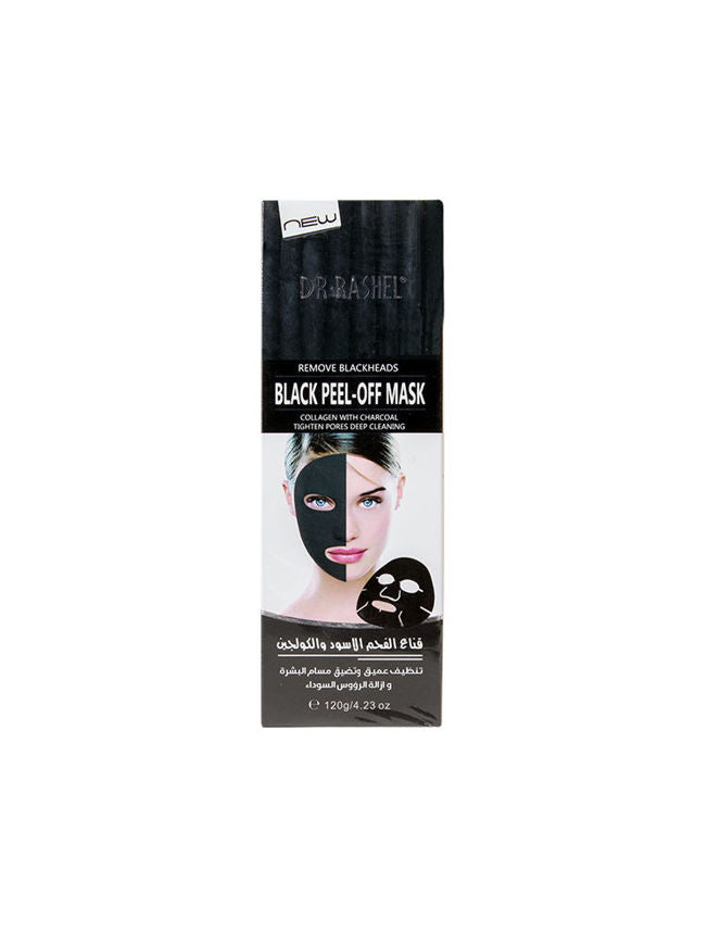 Dr Rashel Remove Blackhead Black Peel-off Mask Collagen with Charcoal Peel Off Black MaskTighten Pores Deep Cleansing Face Skin Care 120g