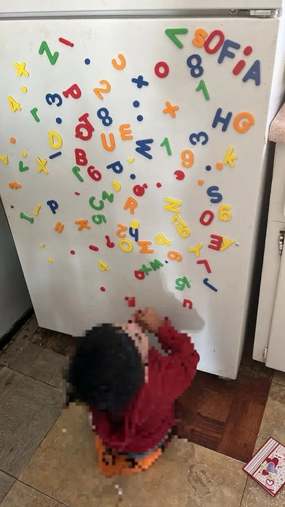 26-79pcs Magnetic Educational Stickers Magnetic Letters Numbers Alphabet ABC 123 Fridge Magnets Plastic Educational Preschool Learning Toy Set Uppercase Lowercase Math