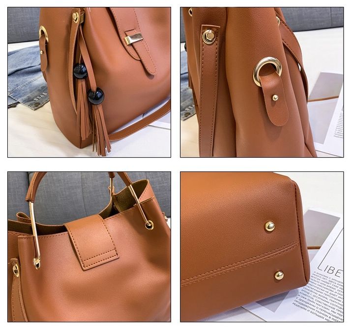 3PCS Handbags Shoulder Bag Fashion Women Handbag PU Leather Bags
