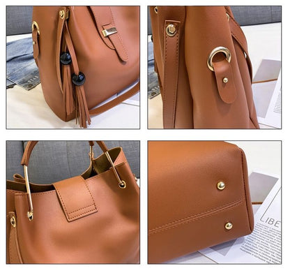 3PCS Handbags Shoulder Bag Fashion Women Handbag PU Leather Bags