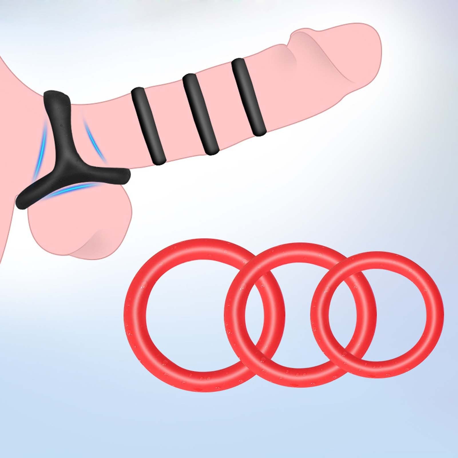 7pcs Pack Elastic Cock Ring Testicle Restraint Sexual Pleasure Erection Enhanced Silicone Penis Rings Prolonged Intercourse Long Lasting Stronger Ultra Soft Stretch Adult Sex Toy for Men Couples