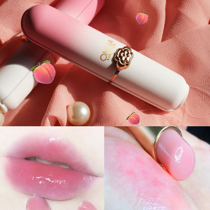 Honey Peach Girl's Color Changing Lipstick Moisturizing, Moisturizing and Makeup Keeping Honey Peach Crystal Jelly Warm lipstick