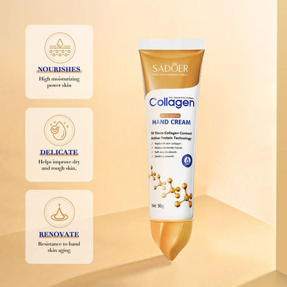 Collagen Anti-wrinkle Hand Cream Skin Soften Nourish Anti-drying Whitening Moisturizing African Skin Care Cracked Repair Products Hand Creams & Lotions - Sadoer