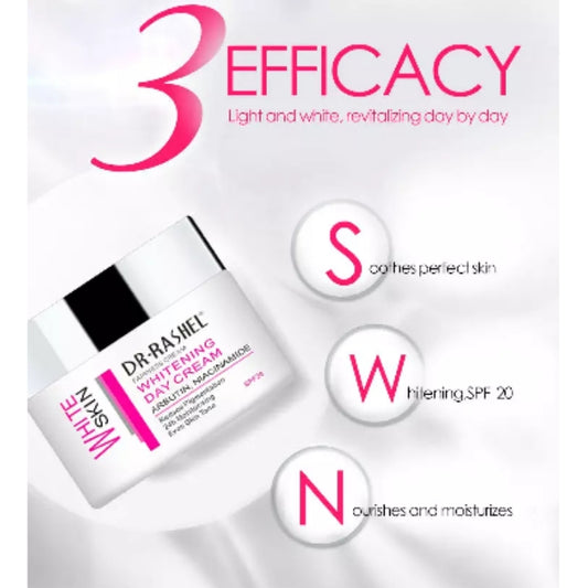 Dr. Rashel White Skin Whitening DAY Cream With Arbutin, Niacinamide Reduce Pigmentation Even Skin Tone Fairness Cream