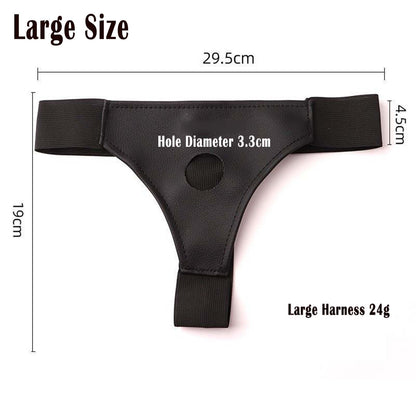 2 Sizes Strap on Realistic Hollow Dildo Large Basic Options Adjustable Chastity Belt Harness BDSM Bondage Sleeve Vagina Anal Plug Adult Play Sex Fetish Toys for Lesbian Couple Women Men