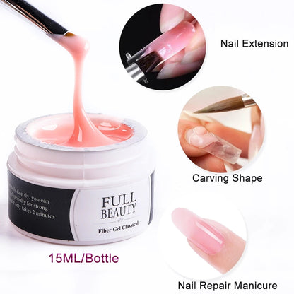 15ml Nail Extension Gel Soak Off UV Gel Acrylic White Clear Gel for Nail Prolong for Home Nail Art Shop Manicure Tool