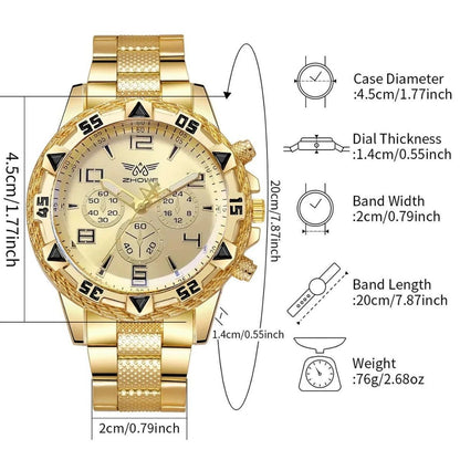 2Pcs/Set Fashion Watch Necklace Set Men Watches Men's Watches Quartz Business Watches Male Wrist Watch Men Necklace Jewelry