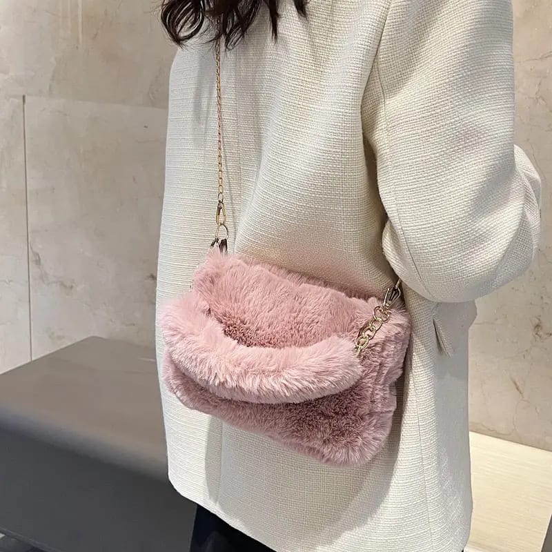 New Plush Handbag Crossbody Bag Fashion Chain Bag Single Shoulder Bag Crossbody Gifts to Girlfriends