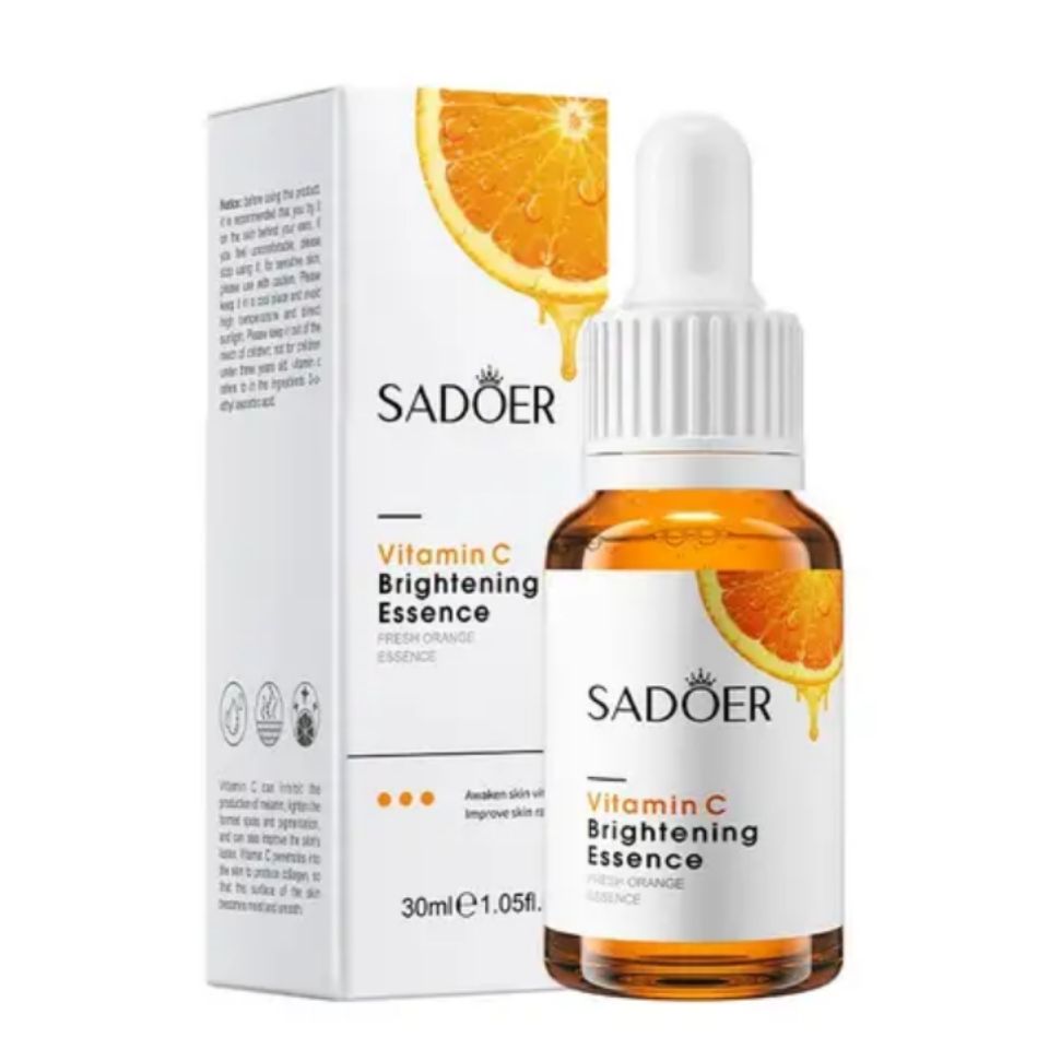 4 in 1 Sadoer Vitamin C Face Brightening Serum + 3 PCS Salicylic Acid Sheet Masks - Vitamin C Essence Serum Mabox alternative Moisturizing Serum For Radiant Skin Acne Repair Hydrate Mask