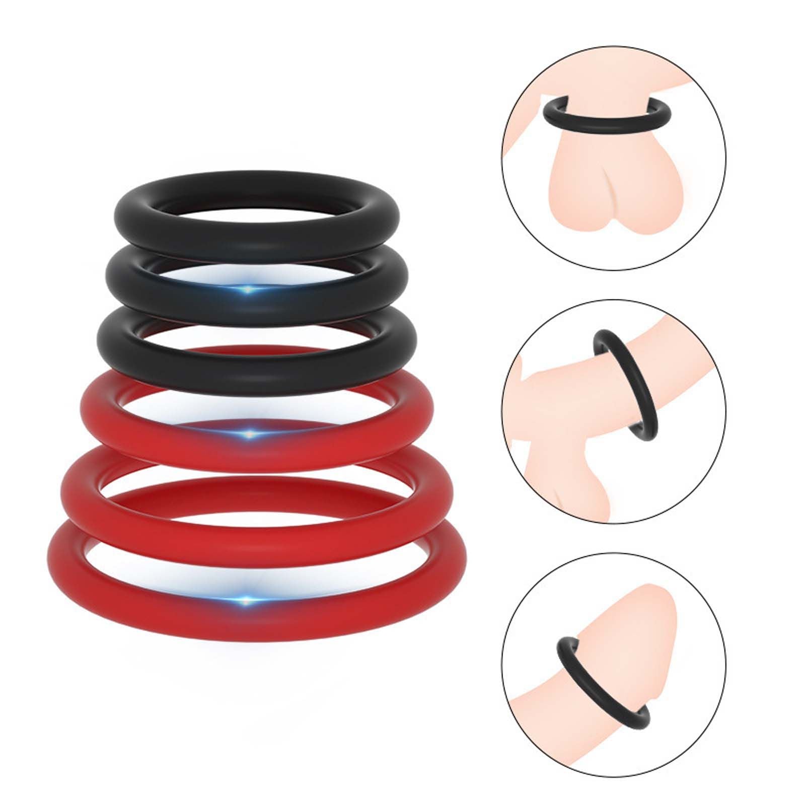 7pcs Pack Elastic Cock Ring Testicle Restraint Sexual Pleasure Erection Enhanced Silicone Penis Rings Prolonged Intercourse Long Lasting Stronger Ultra Soft Stretch Adult Sex Toy for Men Couples