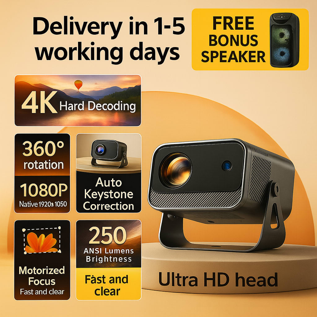 The best-selling model in 2025,1080P 4K Portable WiFi 6 BT V5.0 Projector Home Theater Smart Projector Auto Keystone Movie Projector for OS Android TV stick