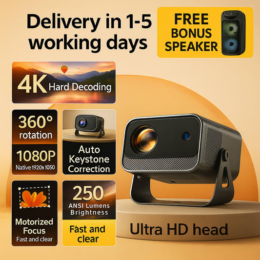 The best-selling model in 2025,1080P 4K Portable WiFi 6 BT V5.0 Projector Home Theater Smart Projector Auto Keystone Movie Projector for OS Android TV stick