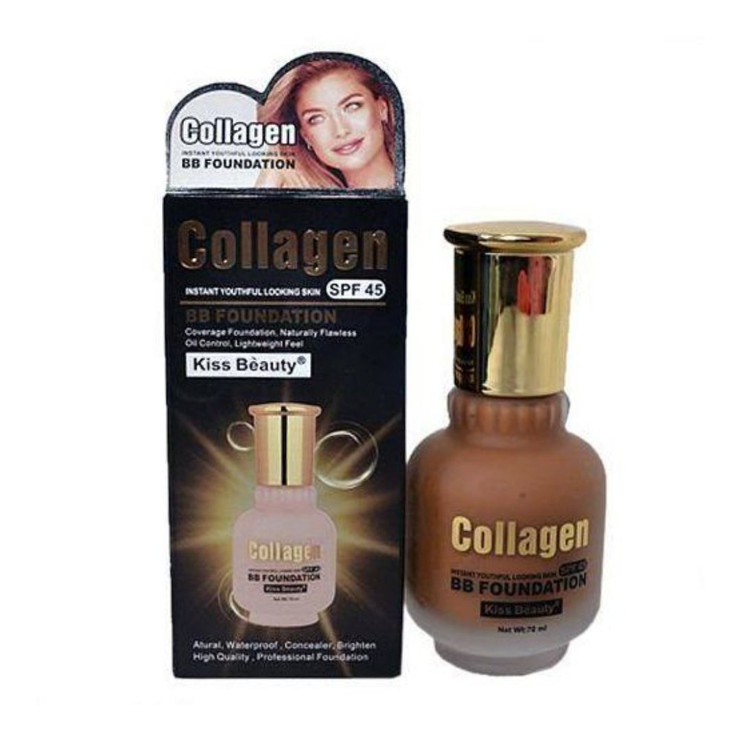 Kiss Beauty Collagen SPF 45 BB Foundation Coverage Youthful Looking Skin Makeup Foundation