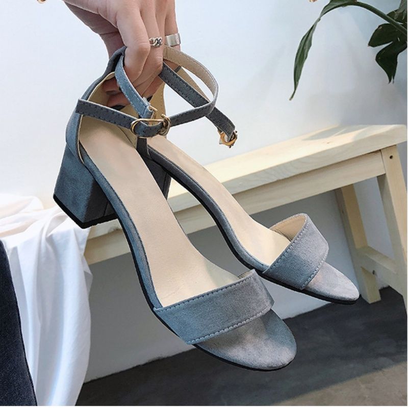 Shoes Women Shoes Heels Sandals Ladies Shoes Mid Heel Classic Buckle Famale Shoes On Sale
