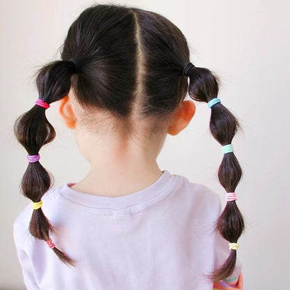 200/300pcs Cute Hair Ties For Kids & Girls - Colorful Elastic Polyester Hair Bands Ponytail Holder Children Rubber Band Hair Accessories