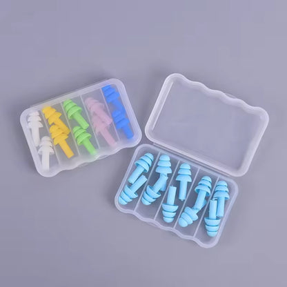 5 Pairs Soft Ear Plugs Swimming Silicone Waterproof Dust-Proof Earplugs,Silicone Ear Plugs Sound Insulation Ear Protector Anti Noise Snore Comfortable Sleeping Swimming Earplug Noise Reduction