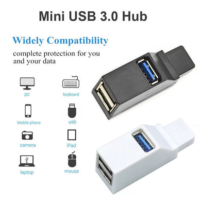 USB 3.0 HUB Adapter Extender Mini Splitter Box 3 Port High Speed Data Transfer USB Splitter Docking Station For PC Laptop, High Speed U Disk Reader for Macbook Mobile Phone Accessories