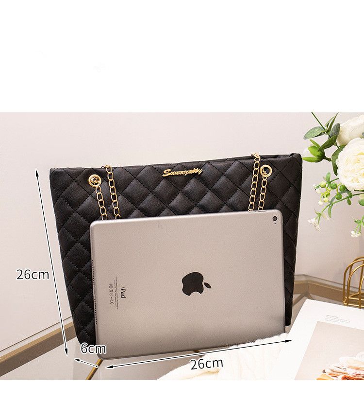 Small diamond lattice large bag chain bag women's senior sense women's shoulder bags Large capacity shoulder bag
