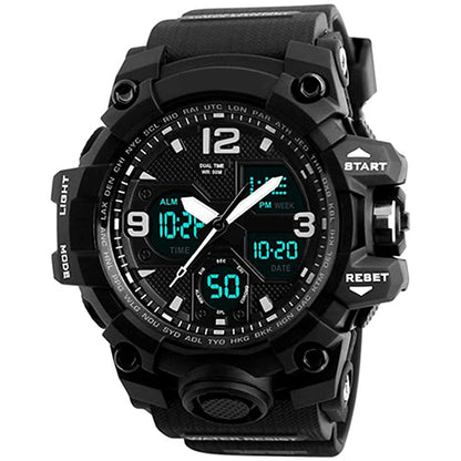 Men Watches Military Dual Display Army Watches LED Back Light Calendar Day Date Stopwatch