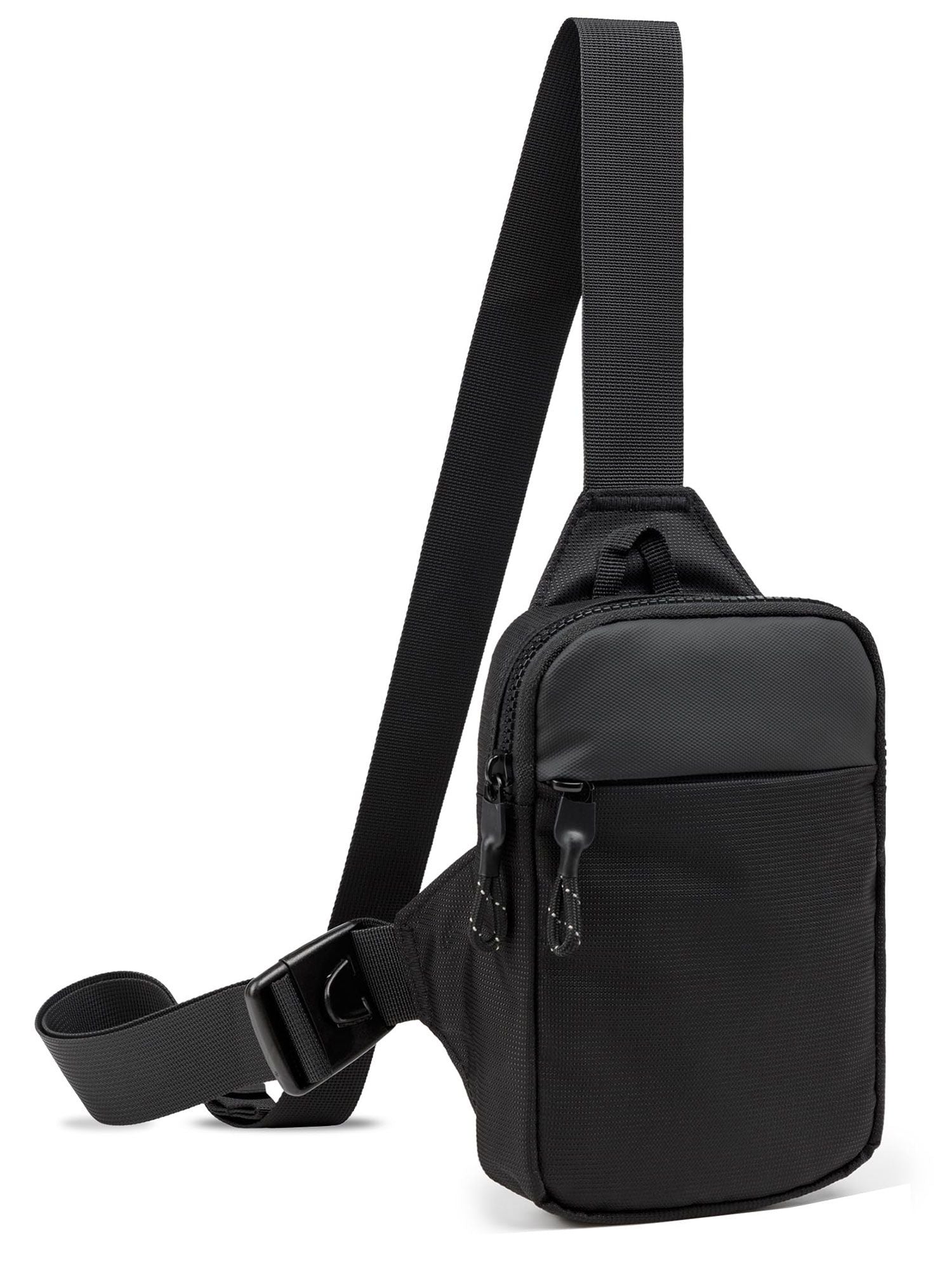 Mini Crossbody Sling Bag Chest Bag Dual Pocket Water Resistant Fanny Pack Running Phone Holder for Men Women Workout Travelling