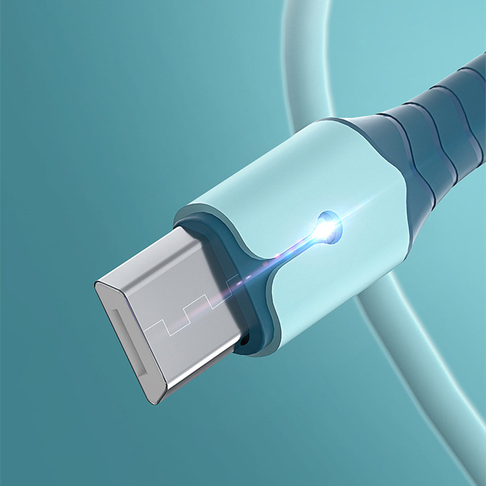 Liquid silica gel charging cables Micro USB Data Cables with light Fast Charging data line For Android Phone Charger Cable