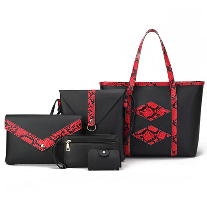 5 Sets/PCS Handbags For Ladies Women Bags Lady Bags Clutch Purse Shoulder Bags Tote Bag Lady Wallet valentine gifts