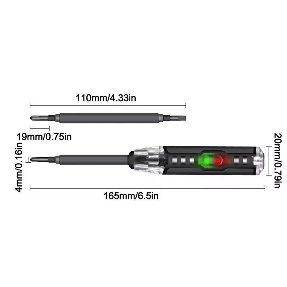 Electrical Tester Pen 2-In-1 Electricity Detector Strong Magnetic Tester Pen High Torque Slotted Electric Pen Electrical