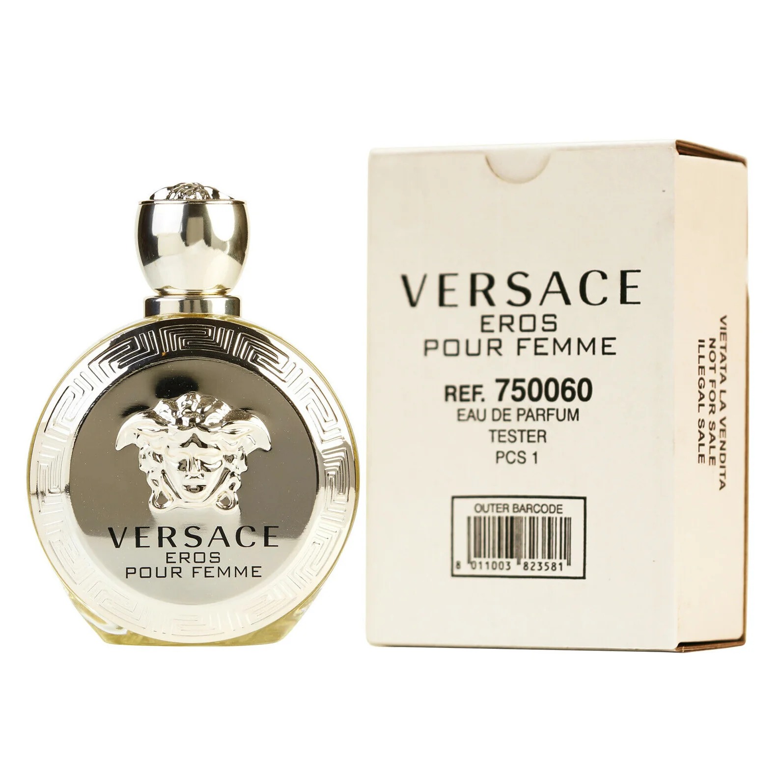Versace Eros Pour Femme Eau De Parfum 3.4 oz 100 ml TESTER plus free gifts
